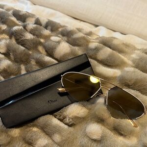 Dior Gold-Tinted Aviator Sunglasses